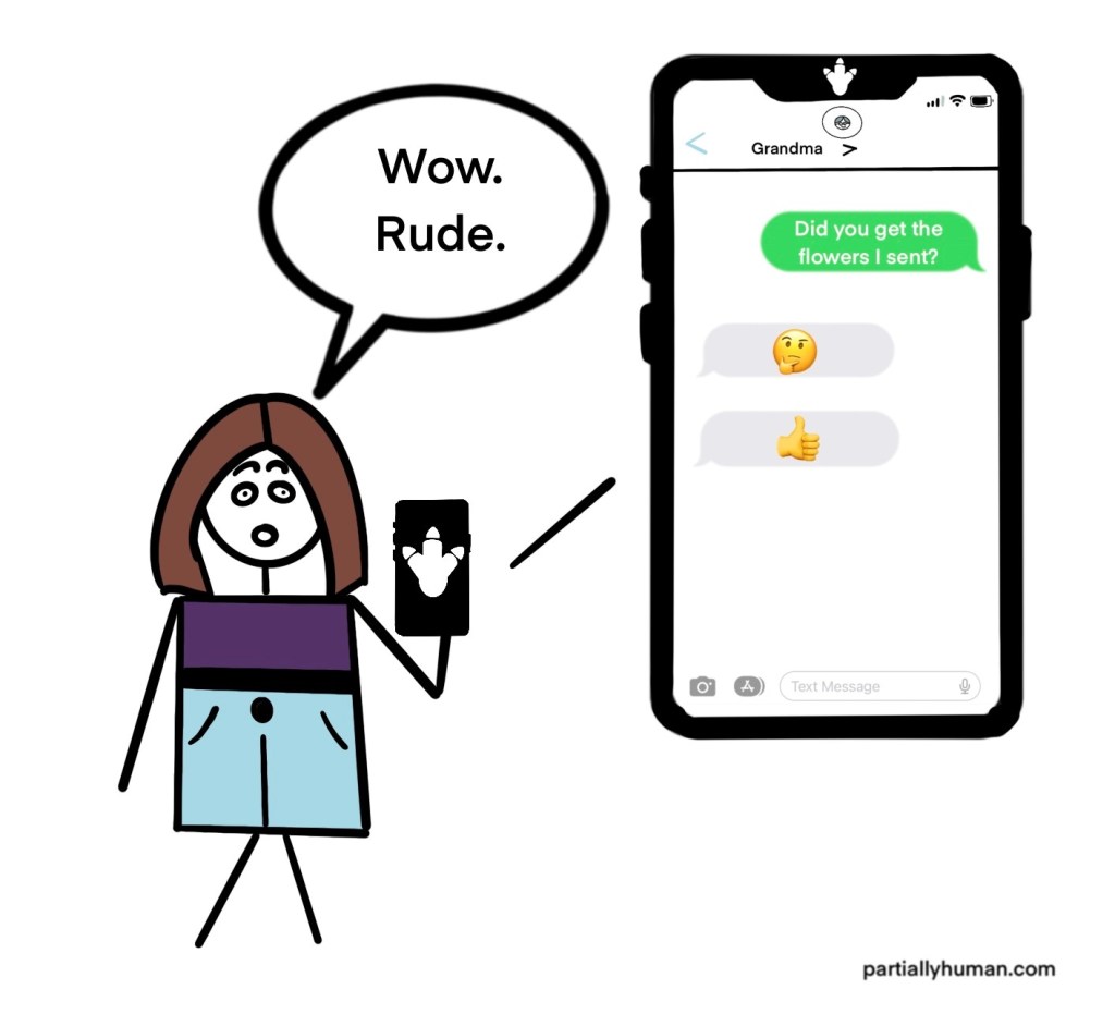 Gen Z granddaughter thinks the texts from grandma are rude